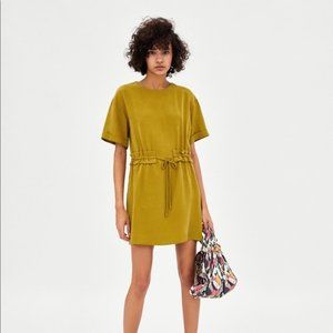 💥DONATING 9/9💥 Zara Mustard Green Mini Dress XS